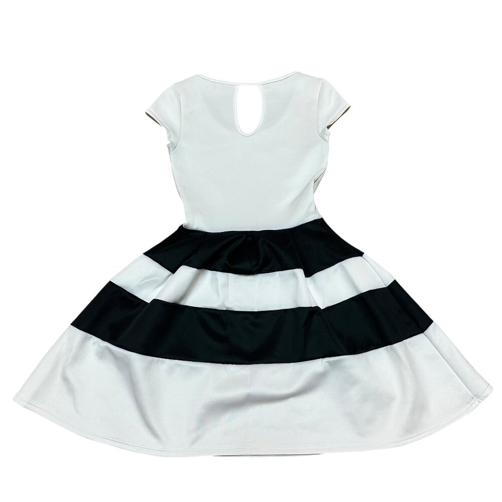 Charlotte Russe - Women's Black and White Striped Fit & Flare Dress - Size S - Picture 4 of 9